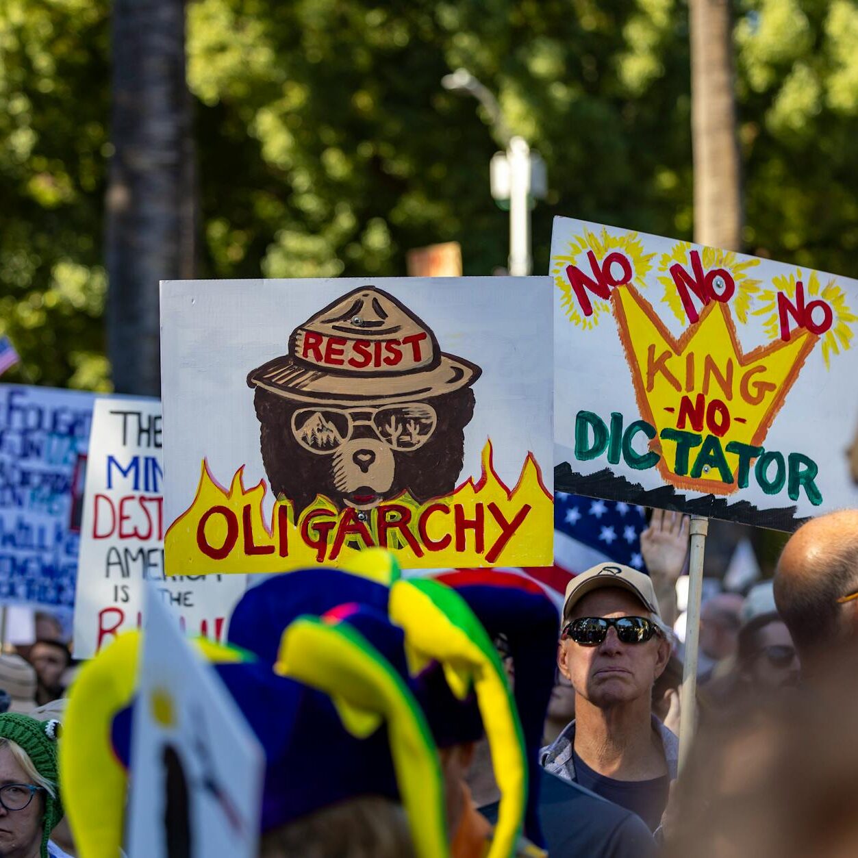 protest rally in sacramento against oligarchy